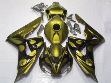 Amarillo Brillante & Negro 2006-2007 Honda CBR1000RR Carenado Moto