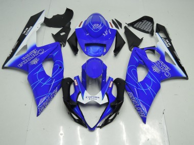 Azul & Blanco Corona 2005-2006 Suzuki GSXR 1000 Carenado Moto