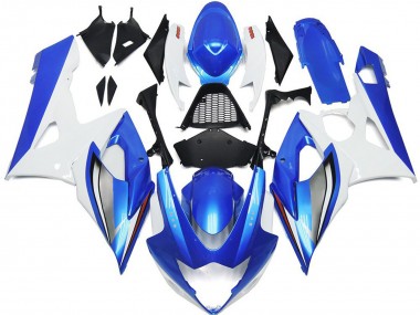 Azul Brillante & Blanco 2005-2006 Suzuki GSXR 1000 Carenado Moto