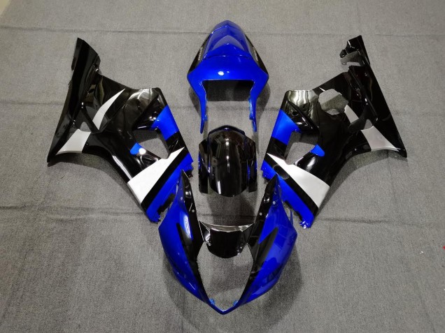 Azul Brillante Negro & Plateado 2003-2004 Suzuki GSXR 1000 Carenado Moto