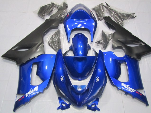 Azul & Negro 2005-2006 Kawasaki ZX6R Carenado Moto