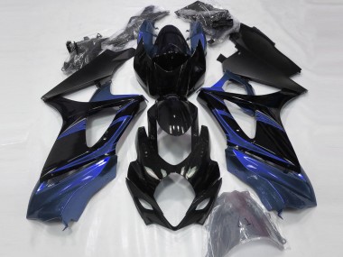 Azul & Negro Brillante 2007-2008 Suzuki GSXR 1000 Carenado Moto