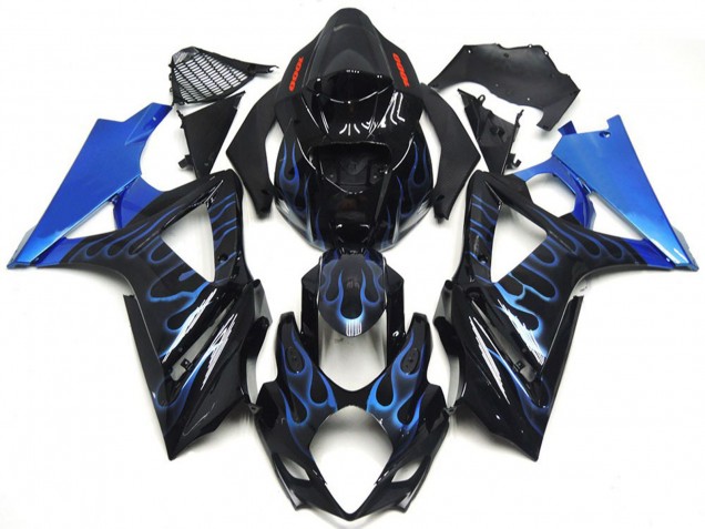 Azul & Negro Personalizados Llama 2007-2008 Suzuki GSXR 1000 Carenado Moto