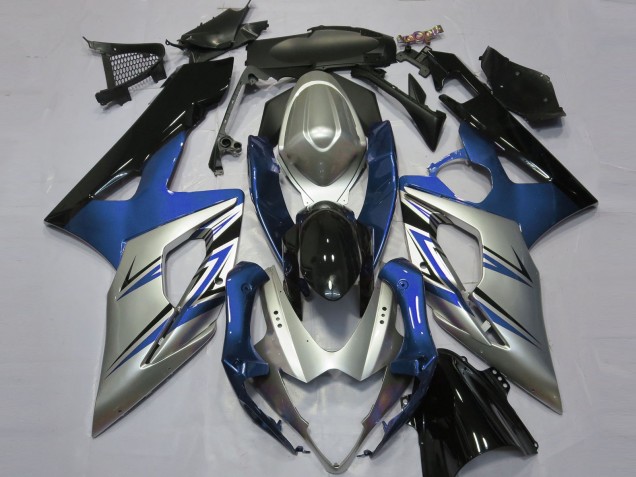 Azul Plata & Negro 2005-2006 Suzuki GSXR 1000 Carenado Moto