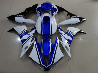 Blanco Brillante & Azul 2004-2006 Yamaha R1 Carenado Moto