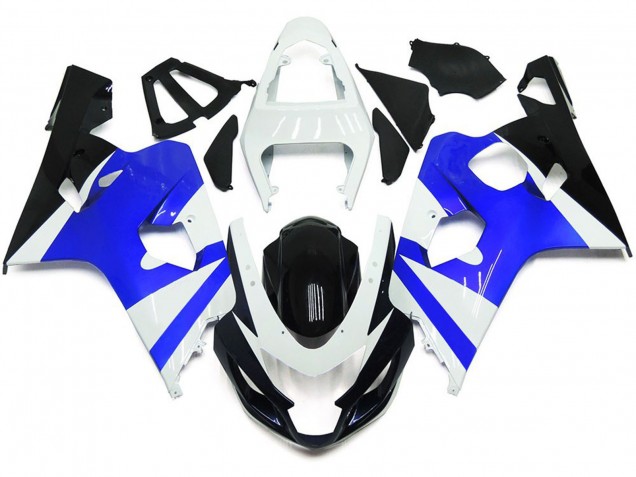 Blanco Brillante & Azul Brillante 2004-2005 Suzuki GSXR 600-750 Carenado Moto