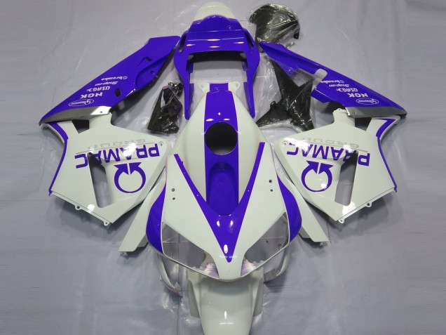 Blanco Brillante & Azul Pramac 2003-2004 Honda CBR600RR Carenado Moto