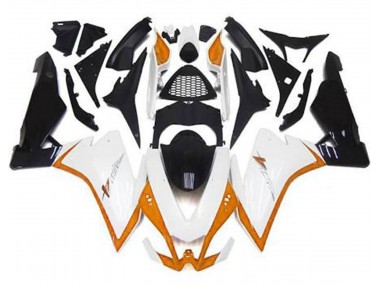 Blanco Brillante & Naranja 2010-2015 Aprilia RSV4 1000 Carenado Moto