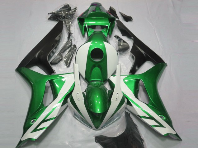 Blanco Brillante & Verde 2006-2007 Honda CBR1000RR Carenado Moto