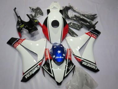 Blanco Carrera 2008-2011 Honda CBR1000RR Carenado Moto