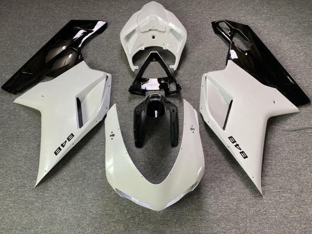 Blanco Perla & Negro 2007-2014 Ducati 848 1098 1198 Carenado Moto