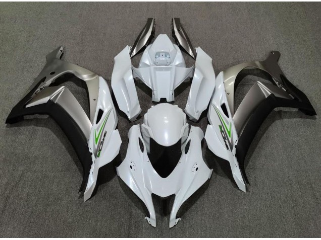 Blanco Perla & Plata 2016-2019 Kawasaki ZX10R Carenado Moto