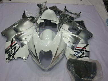 Blanco Plateado 1997-2007 Suzuki GSXR 1300 Carenado Moto