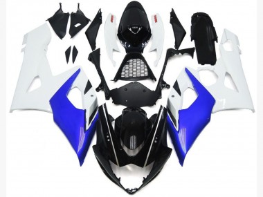 Brillo Azul & Blanco Brillo 2005-2006 Suzuki GSXR 1000 Carenado Moto