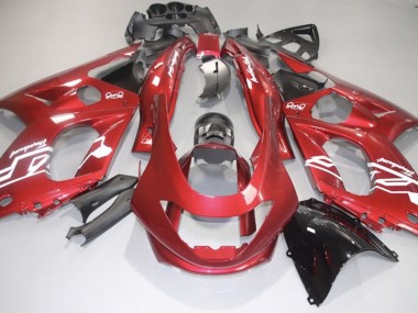 Calcomanías Rojas & Blancas Brillantes 1998-2007 Yamaha YZF600 Carenado Moto