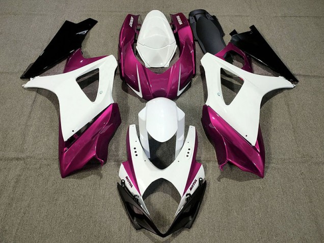 Diseño Personalizado Rosa 2007-2008 Suzuki GSXR 1000 Carenado Moto