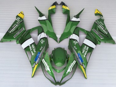 Estilo De Logotipo Verde 2013-2018 Kawasaki ZX6R Carenado Moto