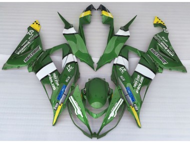 Estilo De Logotipo Verde 2013-2018 Kawasaki ZX6R Carenado Moto