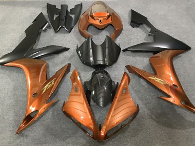 Estilo Naranja Brillante & Fibra De Carbono 2004-2006 Yamaha R1 Carenado Moto