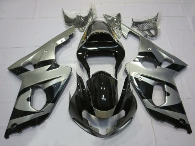 Estilo Plateado & Negro OEM 2000-2002 Suzuki GSXR 1000 Carenado Moto