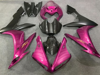 Estilo Rosa Intenso & Fibra De Carbono 2004-2006 Yamaha R1 Carenado Moto