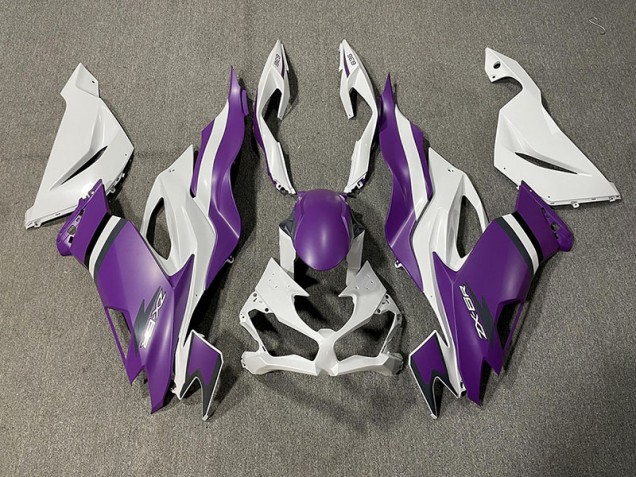 Morado Mate & Blanco 2019-2023 Kawasaki ZX6R Carenado Moto