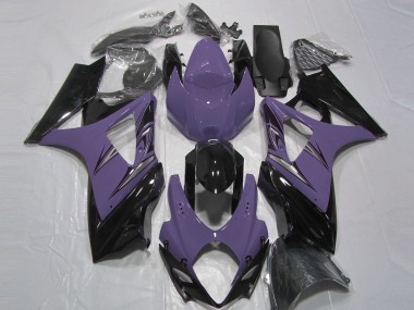 Morado Oscuro & Negro 2007-2008 Suzuki GSXR 1000 Carenado Moto