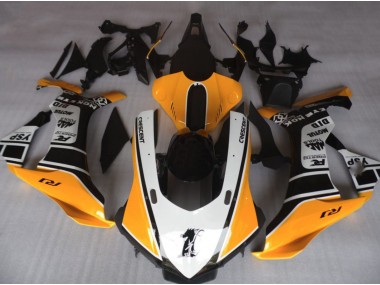 Naranja & Blanco 2015-2019 Yamaha R1 Carenado Moto