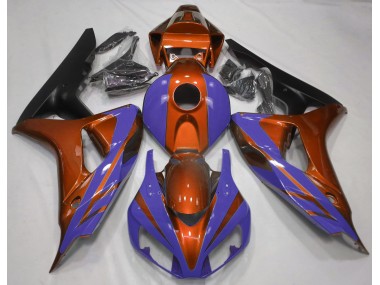 Naranja Brillante & Azul Oscuro 2006-2007 Honda CBR1000RR Carenado Moto