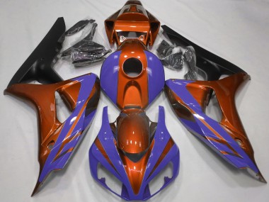 Naranja Brillante & Azul Oscuro 2006-2007 Honda CBR1000RR Carenado Moto