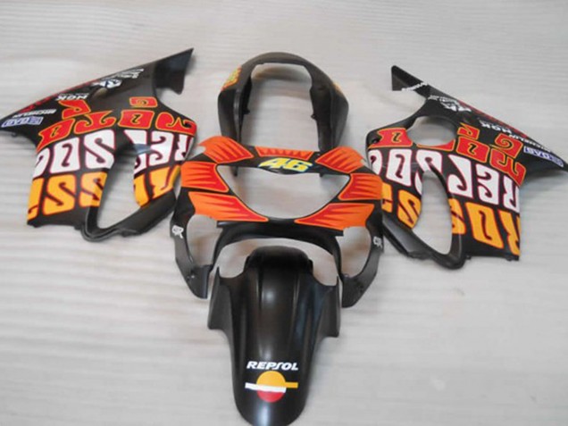 Naranja Mate Negro & Rojo 1999-2000 Honda CBR600 F4 Carenado Moto