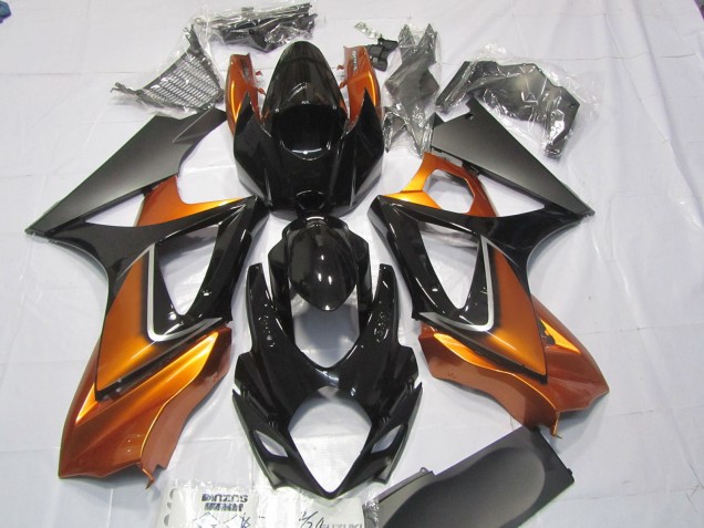 Naranja & Negro 2007-2008 Suzuki GSXR 1000 Carenado Moto