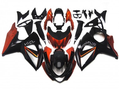 Naranja & Negro Personalizados Con Incrustaciones Plateadas 2009-2016 Suzuki GSXR 1000 Carenado Moto