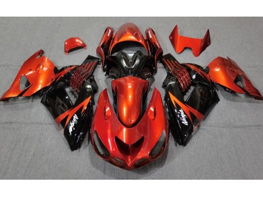 Naranja Quemado Negro 2006-2011 Kawasaki ZX14R Carenado Moto