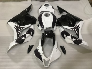 Negro / Blanco Personalizado 2009-2012 Honda CBR600RR Carenado Moto