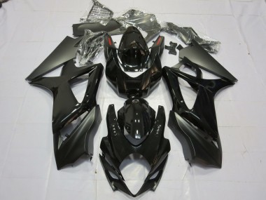 Negro Brillante & Mate 2007-2008 Suzuki GSXR 1000 Carenado Moto