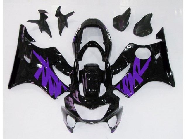 Negro Brillante & Morado 1999-2000 Honda CBR600 F4 Carenado Moto