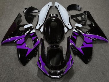 Negro Brillante Morado & Blanco 1998-2007 Yamaha YZF600 Carenado Moto