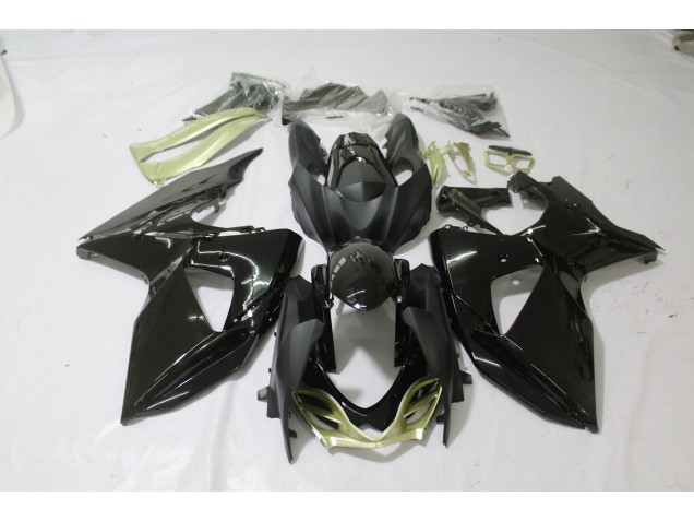 Negro Brillante Plata Mate 2009-2016 Suzuki GSXR 1000 Carenado Moto