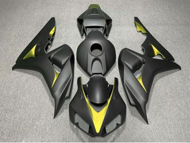 Negro Mate & Amarillo 2006-2007 Honda CBR1000RR Carenado Moto