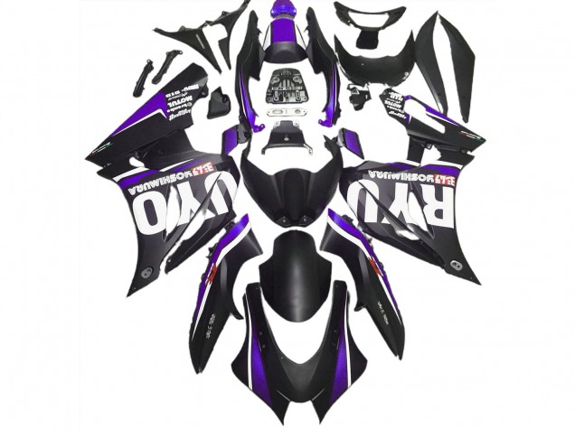 Negro Mate & Morado 2017-2023 Suzuki GSXR 1000 Carenado Moto