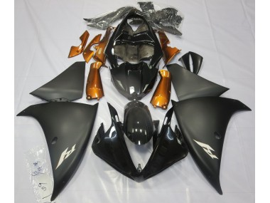 Negro Mate & Naranja 2009-2011 Yamaha R1 Carenado Moto