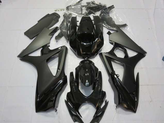 Negro Mate Negro Brillante 2007-2008 Suzuki GSXR 1000 Carenado Moto