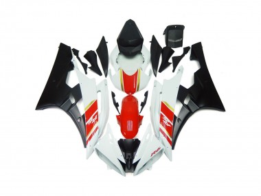 Negro Mate Personalizado & Rojo Con Blanco 2006-2007 Yamaha R6 Carenado Moto