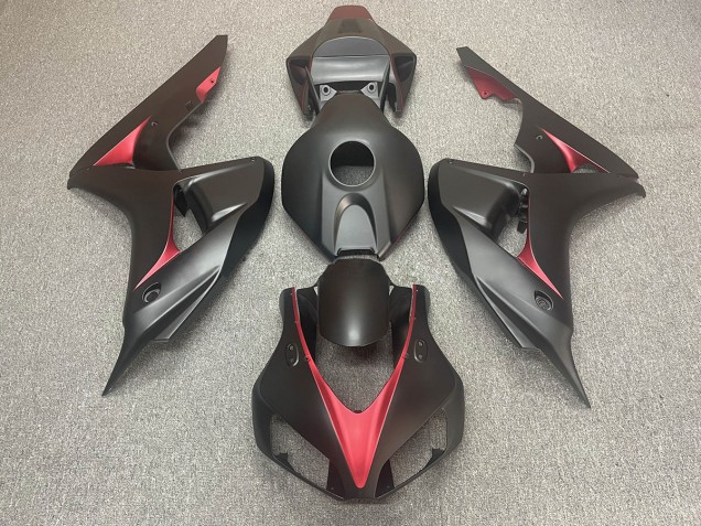 Negro Mate & Rojo 2006-2007 Honda CBR1000RR Carenado Moto