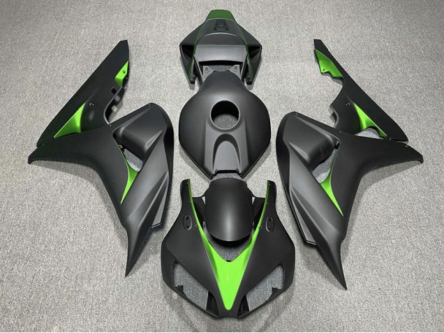 Negro Mate & Verde 2006-2007 Honda CBR1000RR Carenado Moto