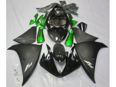 Negro Mate & Verde 2009-2011 Yamaha R1 Carenado Moto