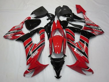 Negro Rojo 2008-2010 Kawasaki ZX10R Carenado Moto