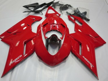 OEM Estilo Rojo Brillante 2007-2014 Ducati 848 1098 1198 Carenado Moto