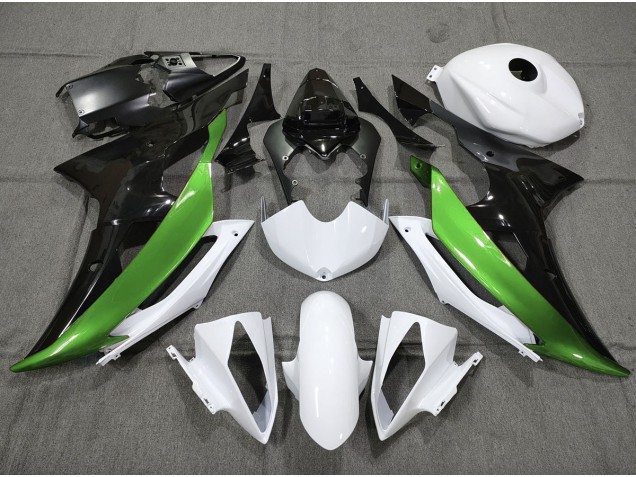 Personalizado Verde Blanco & Negro 2008-2016 Yamaha R6 Carenado Moto